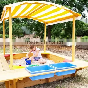 Childrens Sand Pit Outdoor Toy Play Set Water Roof Sun Cover Garden Box thumbnail-5