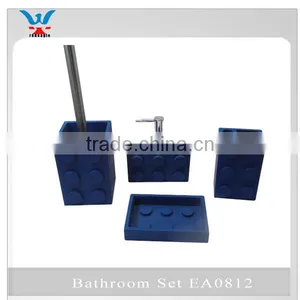 EA0812 Blue Resin Wholesale Bathroom Accessory Set thumbnail-1
