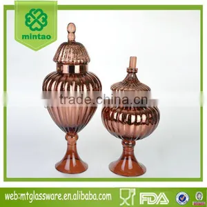 Mintao Custom High Quality Round Glass Candy Jar With Glass Lid thumbnail-1