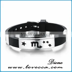 Charm Rubber Silicone Chain Gold Cross Wristband Bracelet for Mens With Stainless Steel Buckle thumbnail-5