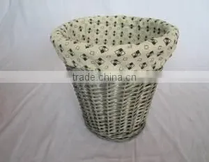 Linshu Hand Woven Willow Wicer Wood Storage Brown Laundry Basket thumbnail-2