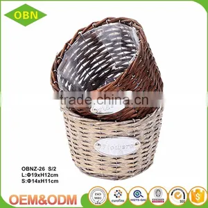 Handmade Cheap Garden Plant Flower Wicker Basket Flower Pot thumbnail-1