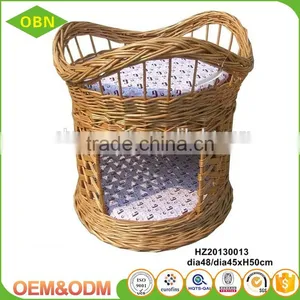 Wholesale Small Animals Use Woven Wicker Pet Cages Indoor Cat House With Mattress thumbnail-5