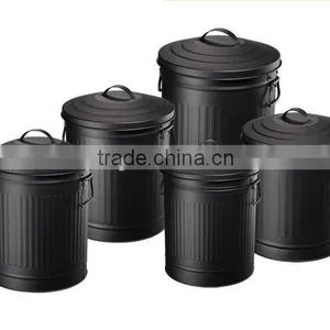 Trash Bin Metal Garbage Can Powder Coated Trash Can thumbnail-2