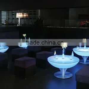 Round Bar Table With Light Illuminated Led Furniture thumbnail-1