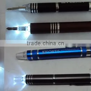 Multifunction 6/bit Screwdriver Aluminium Style Kit Pen Flashlight thumbnail-1