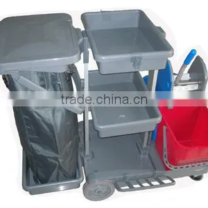 Plastic Cleaning Janitorial Service Cart or Trolley thumbnail-2