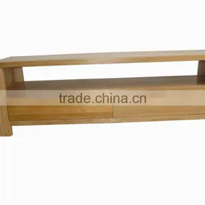 2 Drawer Oak Wood TV Stand thumbnail-2