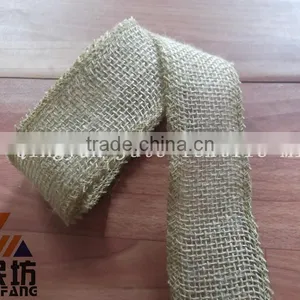Burlap Fabric Craft Ribbon 2.5'' Wide 5yards Long Nature Color thumbnail-1