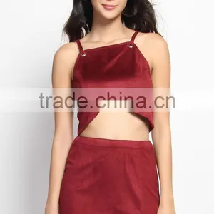 Mogan Faux Suede Eyelet Strap Tank Top Boho Sexy Bralette Cami Top thumbnail-2