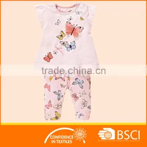 Infant Clothes Baby Girl T Shirts+Full Print Pants 2pcs Set Children Clothing Set thumbnail-1