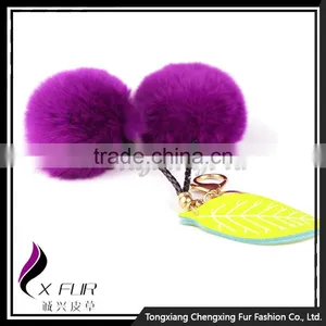 CX-R-56 Promotion Price Genuine Rabbit Fur Custom Keychain Charm Bag thumbnail-5