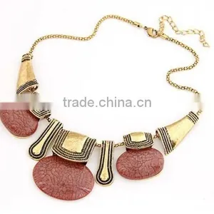 Zm33435a Fashion Bohemian Women Turquoise Gold Plated Statement Necklace Jewelry thumbnail-2