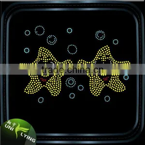 Fashion Two Smile Stars Heat Hot Fix Rhinestone Transfer Motif thumbnail-1