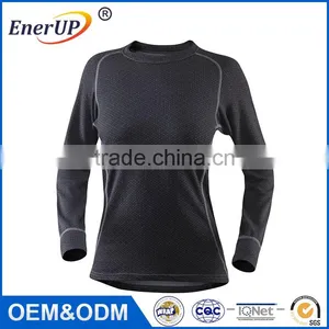Women Clothing Gym Apparel Thermal Wicking Antibacterial Long Sleeve Sublimation T Shirt thumbnail-1