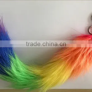Fluffy Custom Colour Faux Fox Fur Accessory Fur Tail Keychain thumbnail-5