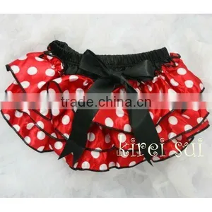 Newborn Baby Girls Red Polka Dots Satin Ruffles Panties BSM2 0-24M thumbnail-1