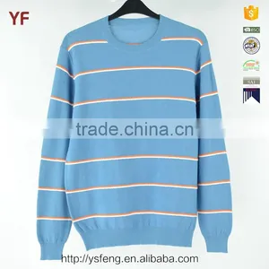 100% Cotton Plain Striped Computerized Sweater thumbnail-1