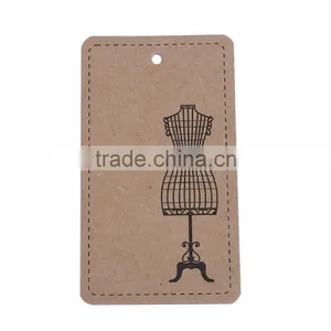 Custom Rectangle Brown Mannequin Paper Label Tags thumbnail-1
