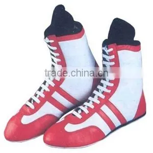 Boxing Shoes / Genuine Leather Boxing Boots / High Top Boxing Shoes thumbnail-1