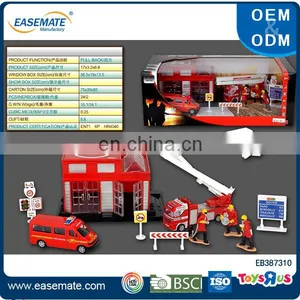 Hot Sale Alloy Pull Back Car Diecast Fire Truck Sey Toys thumbnail-1