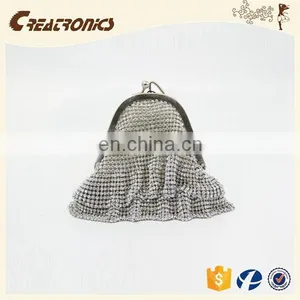 CR Korean Designer Developed Shining Diamonds Surface Skirt Design Metal Frame Fancy Elegant Indian Clutch Purses Wholesale thumbnail-5