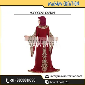 Elegant Moroccan Khaleeji Thobe Party Dress Caftan For Women thumbnail-4