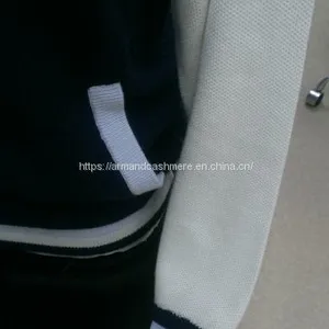 Men's 100% Cashmere Sweater Baseball Jacket (1504) thumbnail-2