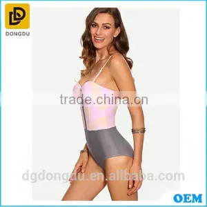 2016 Multicolor Striped Wholelsale Custom One-Piece Swimwear thumbnail-4