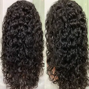 KHH Wholesale Brazilian Human Hair Lace Front Wig,10A Grade Water Wave Human Lace Wigs,Cuticle Aligned Hair With Pre Plucked thumbnail-1