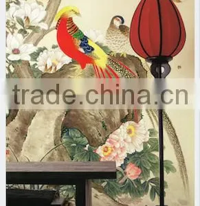 Bird & Blossom Chinese Painting Wallpaper Roller Blind and Upholstery thumbnail-1