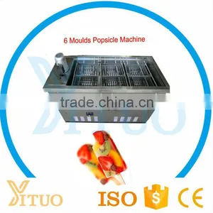 Professional Commercial Snack Pop Ice Lolly Popsicle Stick Machine/ Six Mold Popsicle Making Machine thumbnail-1