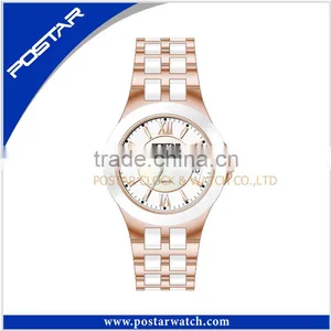 White Eegant Ceramic Waterproof Watches Women Fashion White Ceramic Watch thumbnail-3
