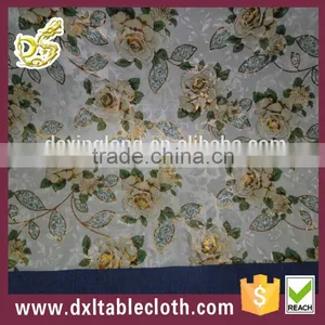 Elegant Hand Embroidery Designs Covers Pvc Edge Restaurant Table Cloth Made in China thumbnail-1