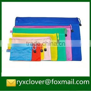 Colorful Pvc Gridding Zipper Two-double Document Bag in Different Size thumbnail-1