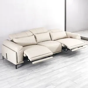 Sofa Living Room Leather Small Apartment Straight Row Leisure Sofa Designer Creative Modern Minimalist Combination Down Sofa thumbnail-1