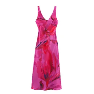 2025 New European and American Fashion Simple Printed Midi Dress thumbnail-1