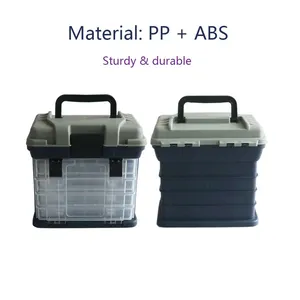 Fishing Tackle Box Four Removable Racks Lure and Hooks Storage Multipurpose Utility Box thumbnail-3