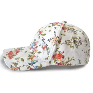 Custom All Over Print Baseball Cap Wholesale High Quality 6 Panel Floral Sublimation Flower Hat for Women thumbnail-3