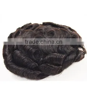 Top Quality Comfortable Real Hair Swiss Lace Cheap Toupee for Men Human Hair Toupee thumbnail-3