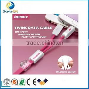 Hot Selling Remax 2 In1 Dual Ports USB Fast Charging Data Cable for Apple Android Devices thumbnail-1