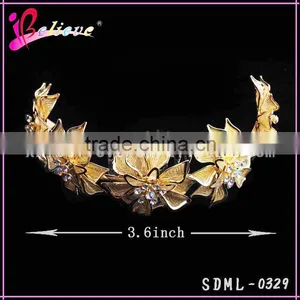 Indian Gold Hair Accessories Popular in Dubai Spike Hair Comb Flower Headband thumbnail-1