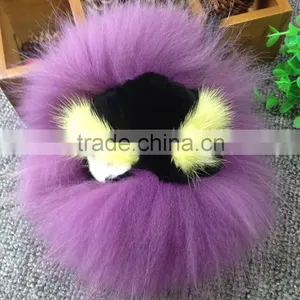 New Arrival Bag Phone Carkey Ornaments Monster Style Real Racoon Fur Leather Key Rings thumbnail-2