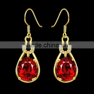 2015 Latest Fashion Jewellery Indian Gold Crystal Drop Earrings thumbnail-3