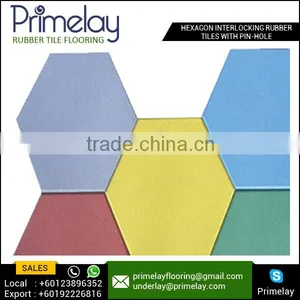Hexagon Interlocking Rubber Tiles With Pin Hole thumbnail-2