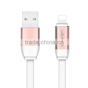 USAMS US-SJ054 U-LIGHT Series Touch Activated Cable for Iphone5/5s/6/6s 1m 2A LED Light Metal Cable for Iphone6plus/6splus thumbnail-5