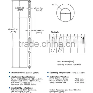 SP1-137332-G01 PCB Test Probe Spring Loaded Electronic Probe Current Contact Probe Pins thumbnail-1