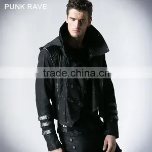 Y-364 Top Sale Stylish Black Men Gothic Long Winter Coat thumbnail-2