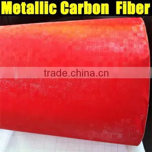 TXD CAR STICKER Air Free Metallic Carbon Fiber Foil Car Decal With Size : 1.52*20m Red Color thumbnail-1