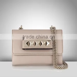 S034 Latest First Class PU Clutch Bags With Pyramid Studs Shoulder Strap Handbags Factory Quality Choice thumbnail-2